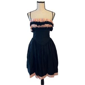 Gunne Sax Mini Dress | Ruffles 80s Coquette Goth Vintage
